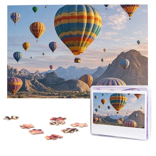 Puzzles 1000 Teile Personalisierte Puzzles Heißluftballons Fotopuzzle mit Aufbewahrungstasche Herausforderndes Bilderpuzzle für Erwachsene Bilderpuzzle für Familiendekor Puzzle 74,9 x 50 cm von HQaxsfQxnr
