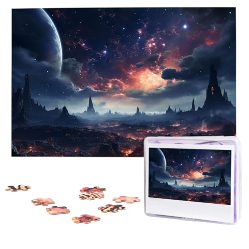 Puzzles 1000 Teile Personalisierte Puzzles Weltraum Sterne Fotopuzzle mit Aufbewahrungstasche Herausforderndes Bilderpuzzle für Erwachsene Bilderpuzzle für Familiendekor Puzzle 74,9 x 50 cm von HQaxsfQxnr