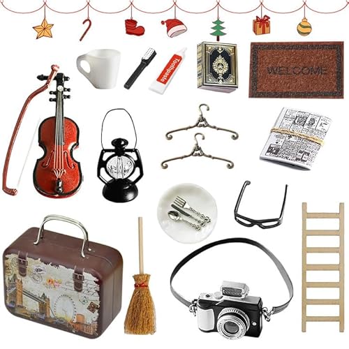 HRKVSK Miniatur Wichtel Zubehör, 20 Stück Wichtel zubehör Weihnachten, Wichteltür Zubehör, Wichtelzubehör, Weihnachtswichtel zubehör mit Wichtel Schuhe Wichtel Koffer wichtel zahnbürste für Puppenhaus HRKVSK Miniatur Wichtel Zubehör, 20 Stück Wichtel zubehör Weihnachten, Wichteltür Zubehör, Wichtelzubehör, Weihnachtswichtel zubehör mit Wichtel Schuhe Wichtel Koffer wichtel zahnbürste für Puppenhaus von HRKVSK