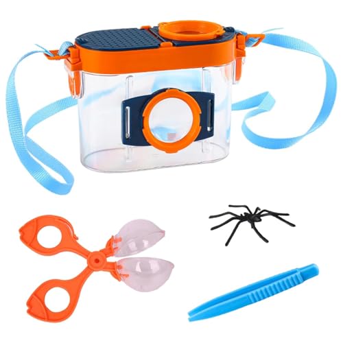 HRXYYCX Kinder Insekt Viewer Box 8X Lupe Forscherset Insekten Beobachtungsbox Draussen Forscherset Outdoor Bug Catcher Container für Kinder Jungen Mädchen HRXYYCX Kinder Insekt Viewer Box 8X Lupe Forscherset Insekten Beobachtungsbox Draussen Forscherset Outdoor Bug Catcher Container für Kinder Jungen Mädchen von HRXYYCX