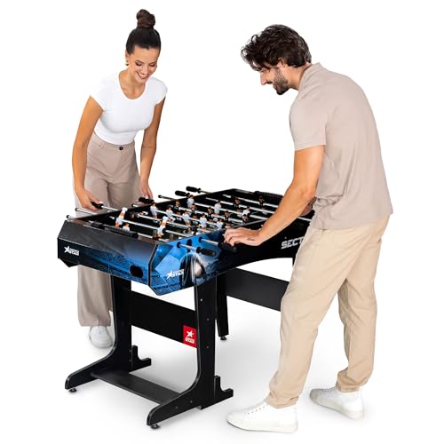 Hop-Sport Kickertisch Sector – klappbarer Tichfußball für Kinder und Erwachsene – Tischkicker inkl. 3 Bälle mit Fußballspieler-Motiv von HS HOP-SPORT