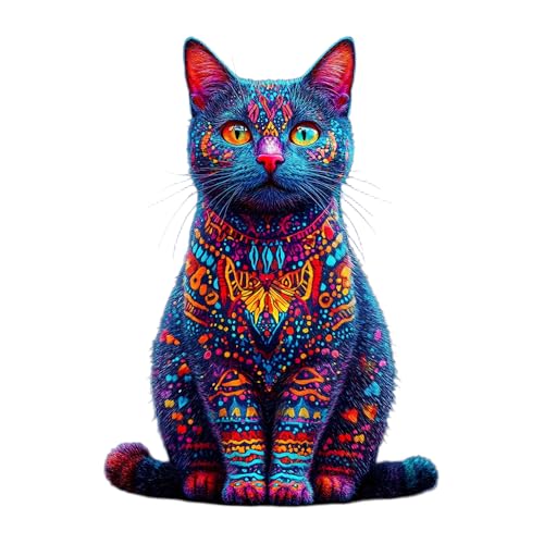 Blaue Katze Holzpuzzle - Feines handgefertigtes Puzzle, geeignet für Kinder und Katzenliebhaber, verbessert die Geschicklichkeit Blaue Katze Holzpuzzle - Feines handgefertigtes Puzzle, geeignet für Kinder und Katzenliebhaber, verbessert die Geschicklichkeit von HSETIY