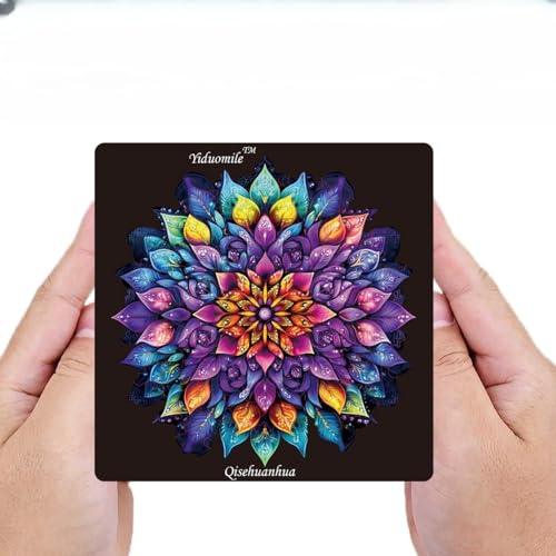 Colorful and Illusionary Flowers, Mandala Series Wooden Puzzles - Exquisite and Colorful Mandala Patterns, High Difficulty Irregular Puzzles, Leisure and Entertainment Toys, Suitable for Adults to Rel Colorful and Illusionary Flowers, Mandala Series Wooden Puzzles - Exquisite and Colorful Mandala Patterns, High Difficulty Irregular Puzzles, Leisure and Entertainment Toys, Suitable for Adults to Rel von HSETIY