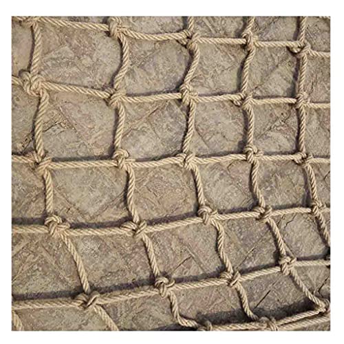 HSHSWA Hanfseilnetz Balkonschutznetz, Sicherheitsschutz - Hanfseildekorationsnetz Innenzaun Kindergartentreppe Balkondekorationsnetz(2x4m(6.56X13.12ft)) von HSHSWA