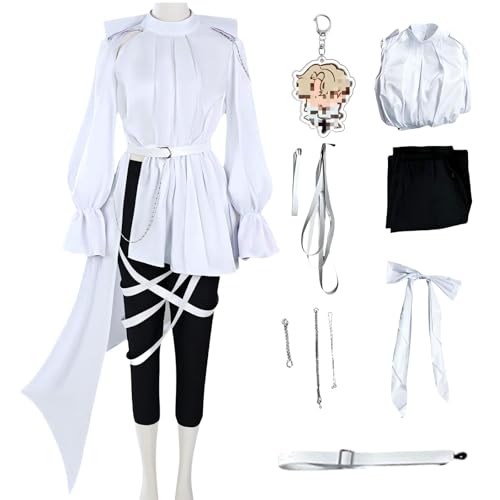 HSJZBQSM Anime-Charakter Lukas Cosplay-Kostüm mit Perücke Ceychain Weißer Anzug Alienstage Cosplay Halloween-Kostüm (Weiß, XXL) von HSJZBQSM