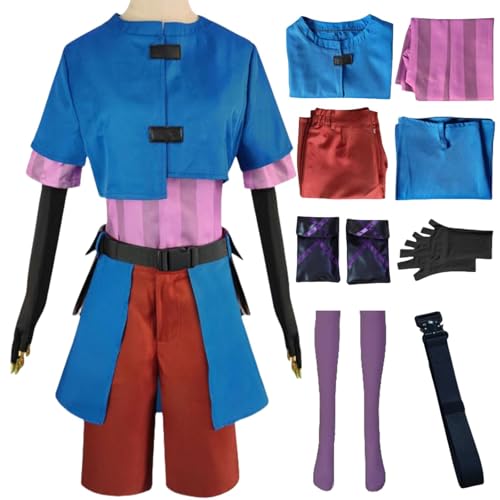 HSJZBQSM Arcanejinx Cosplay-Kostüm mit Perücke, komplettes Halloween-Set, Jinxarcane Damen-Cosplay-Kostüm (Blau, XXL) von HSJZBQSM