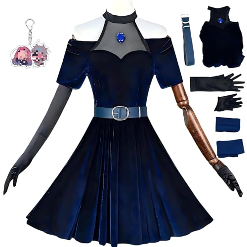 HSJZBQSM Mizi Cosplay Kostüm mit Mizi Handschuhen, Socken, Perücke, blauem Kleid, Alienstage Cosplay Halloween Kostüm (Blaue, M) von HSJZBQSM