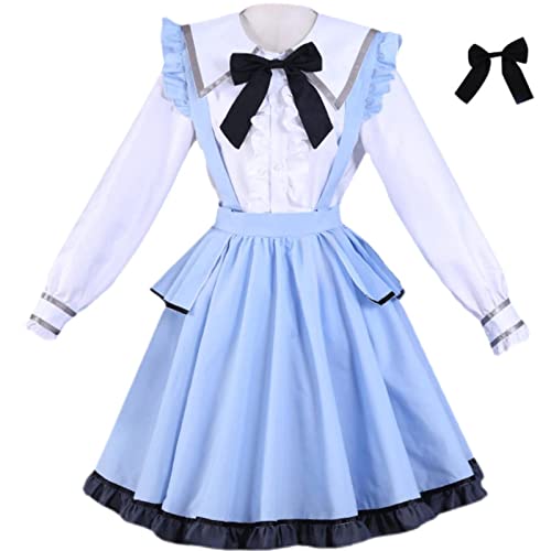 HSJZBQSM Mizuki Akiyama Cosplay-Kostüm mit Perücke, Project Sekai Cosplay, Akiyama Mizuki Dienstmädchenkleid, Halloween-Komplettset (Akiyama, XXL) von HSJZBQSM