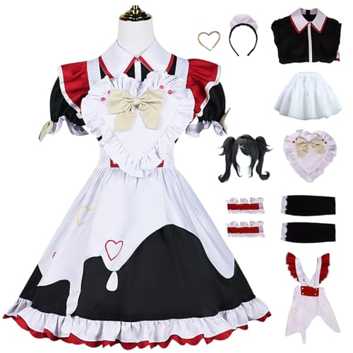 HSJZBQSM Needy Girl Overdose Cosplay-Kleid, Dienstmädchen-Kostüm mit Perücke, Tangtang Kangel Cosplay-Kostüm, Halloween (Tangtang+Perücke, M) von HSJZBQSM