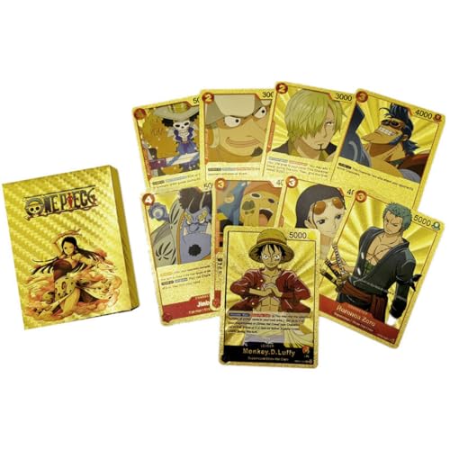 HSKRKOW 55 Stück One Piece Card Game, Sammelkartenspiel, Verschiedene,One Piece Karten, Keine Duplikate Karikaturen Comics Sammelkarten Für Geschenke(A) von HSKRKOW