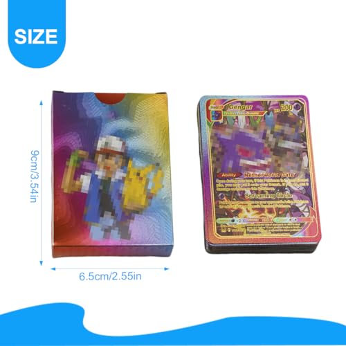 HSKRKOW Golden Seltene Karten Set,Sammelkarten, Metall Karten,Karten Gold,Anime Trading Karten Für Kinder Englisch (Farbe) von HSKRKOW