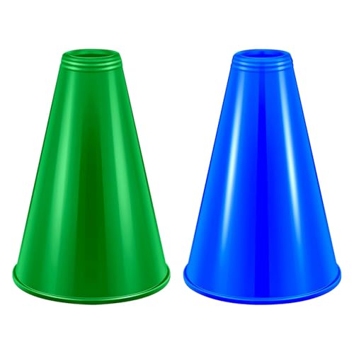 Cheer Megafon für Party, Blau und Grün, Kunststoff-Megafon, Partyzubehör für Schule, Outdoor-Aktivitäten, Partyzubehör, Sport-Megafon, Blau, Grün, 2 Stück Cheer Megafon für Party, Blau und Grün, Kunststoff-Megafon, Partyzubehör für Schule, Outdoor-Aktivitäten, Partyzubehör, Sport-Megafon, Blau, Grün, 2 Stück von HSLCGF
