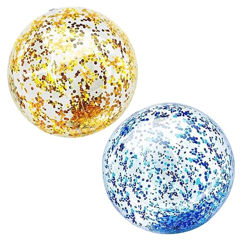 2 Stück Glitter Aufblasbarer Ball Set, Aufblasbare Glitter Wasserbälle, Wasserball Kinder, Wasserball Aufblasbar, Schwimmbad Party Ball, Tauchbälle 40cm, Sommer Pool Partyzubehör 2 Stück Glitter Aufblasbarer Ball Set, Aufblasbare Glitter Wasserbälle, Wasserball Kinder, Wasserball Aufblasbar, Schwimmbad Party Ball, Tauchbälle 40cm, Sommer Pool Partyzubehör von HSLPSM