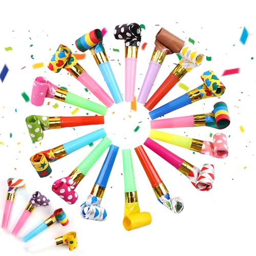 HSLPSM 20 Stück Tröte, Trötren, Kinder Jubel Partytröten, Tröte Fan Fußball, Kindergeburtstag Luftrüssel, Lustige Spielzeuge für Neujahr Geburtstag Party, Graduierung, Weihnachten (Farbig Gemischt) HSLPSM 20 Stück Tröte, Trötren, Kinder Jubel Partytröten, Tröte Fan Fußball, Kindergeburtstag Luftrüssel, Lustige Spielzeuge für Neujahr Geburtstag Party, Graduierung, Weihnachten (Farbig Gemischt) von HSLPSM