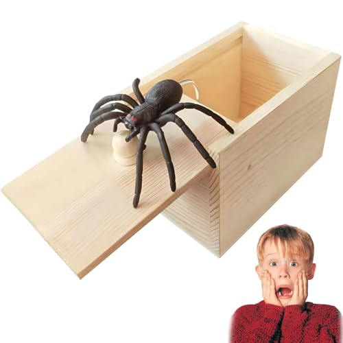 HSLPSM Spinne In Box, Prank, Spinnen Spielzeug Box Holz, Spinnen Prank Box, Scherzartikel für Halloween Streich, Plastik Schwarze Realistische, für Erwachsene Kinder Springendes Geschenkboxen (B) HSLPSM Spinne In Box, Prank, Spinnen Spielzeug Box Holz, Spinnen Prank Box, Scherzartikel für Halloween Streich, Plastik Schwarze Realistische, für Erwachsene Kinder Springendes Geschenkboxen (B) von HSLPSM