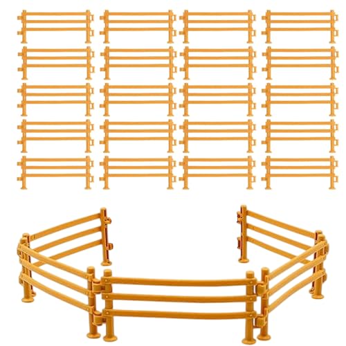 HSLXBY 60 Stück Pferdezaun Spielzeug, Kunststoff Farm Zaun, Corral Fechten Panel Zubehör, Miniatur Zaun Bauernhof Spielzeug, DIY Pferd Corral Fechten Zubehör, Kinder Pädagogisches Geschenk von HSLXBY