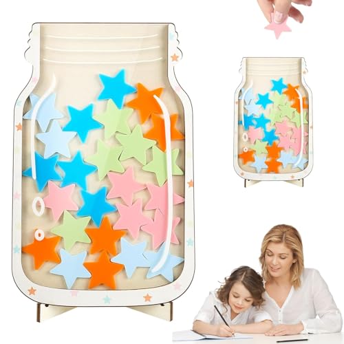 Magnetisch Belohnungsglas Für Kinder,Star Reward Jars,Personalisiertes Belohnungsglas,Motivierendes Belohnungsglas,Belohnungsglas Für Lehrer,Sterne Anreizglas Aus Holz Für Heimschüler von HSLXBY