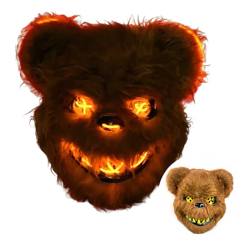 HSMHLYYB Halloween Maske Bär, Halloween Masken Horror LED, Blutige Bären Maske, Halloween Maske LED, Grusel Maske Für Halloween Kostüm Festival Party Karneval Cosplay HSMHLYYB Halloween Maske Bär, Halloween Masken Horror LED, Blutige Bären Maske, Halloween Maske LED, Grusel Maske Für Halloween Kostüm Festival Party Karneval Cosplay von HSMHLYYB