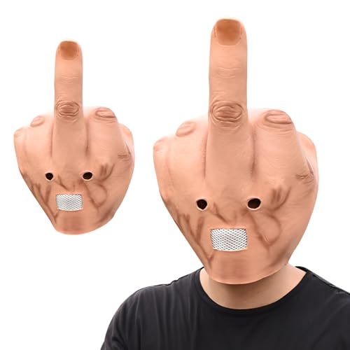 HSMHLYYB Mittelfinger Maske, Halloween Masken, Lustige Masken, Gruselige Fingermaske Neuheit Mittelfinger, Fingermaske Vollkopf Für Halloween Kostüm Cosplay Karnevalsparty HSMHLYYB Mittelfinger Maske, Halloween Masken, Lustige Masken, Gruselige Fingermaske Neuheit Mittelfinger, Fingermaske Vollkopf Für Halloween Kostüm Cosplay Karnevalsparty von HSMHLYYB