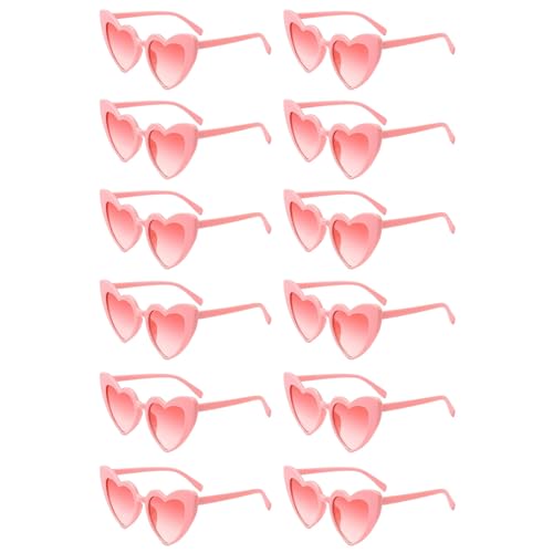 HSMHLYYB Partybrille Herz Sonnenbrille, 12 Stück Herz Sonnenbrille für Damen, Vintage Herzform Brille Sonnenbrille 90er Jahre Hippie Brille Partybrille HSMHLYYB Partybrille Herz Sonnenbrille, 12 Stück Herz Sonnenbrille für Damen, Vintage Herzform Brille Sonnenbrille 90er Jahre Hippie Brille Partybrille von HSMHLYYB