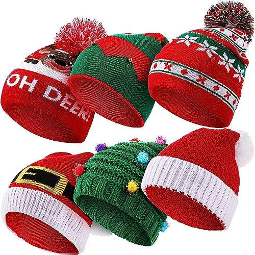 HSMHLYYB Weihnachtsmütze Erwachsene, 3 Stück Nikolausmütze Winter Gestrickte Weihnachtsmann Mütze HSMHLYYB Weihnachtsmütze Erwachsene, 3 Stück Nikolausmütze Winter Gestrickte Weihnachtsmann Mütze von HSMHLYYB
