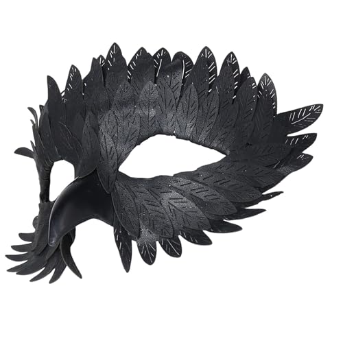 HSSPYY Elegante Vogelmaske Halbgesichtsmaske für Karneval Federdesign, Plastikmasken mit falschen Federschnäbeln für Faschingsfeiern Perfekt für Maskenbälle Fasching Kostümpartys und Shows von HSSPYY