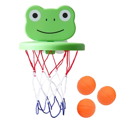 HSYWSH Baby Badewannenspielzeug, Mini Basketballkorb mit 2 Saugnapf, 3 Bälle, Badezimmer Basketballkorb, Kleinkindbadspielzeug für Wohnzimmer, Badezimmer, Schlafzimmer (Frosch) von HSYWSH