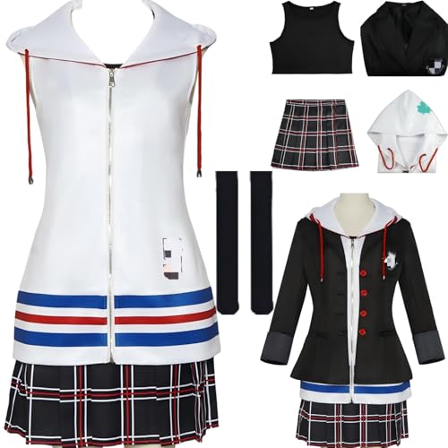 HSZCSMGS Ann Takamaki Persona5 Cosplay Kostüm Faltenrock Zubehör Perücke Uniform Set Halloween Party Kasumi Yoshizawa Cosplay Kostüm (White, L) von HSZCSMGS