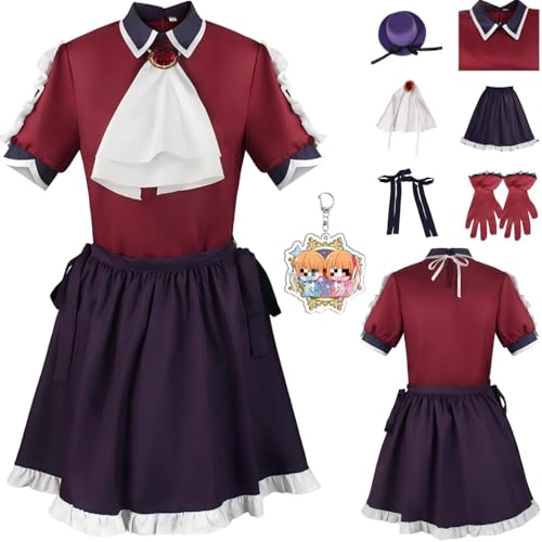 HSZCSMGS Arima Kana Cosplay Kostüm Rock Top Zubehör Perücke Set Oshinoko Cosplay Kostüm Halloween-Party (Rot, M) von HSZCSMGS