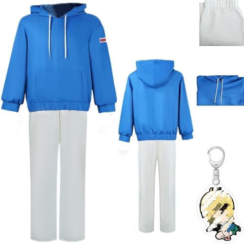 HSZCSMGS Asakura Shin Cosplay Kostüm T-shirt Hosen Set Sakamototaro Cosplay Kostüm Halloween-Party (Blau, S) von HSZCSMGS