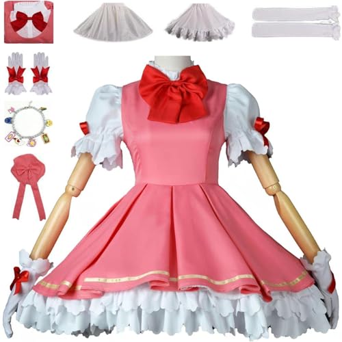 HSZCSMGS Cardcaptor Cosplay Kostüm Kleid Armband Perücke Set Cardcaptor Kostüm Halloween Party (Rosa, L) von HSZCSMGS