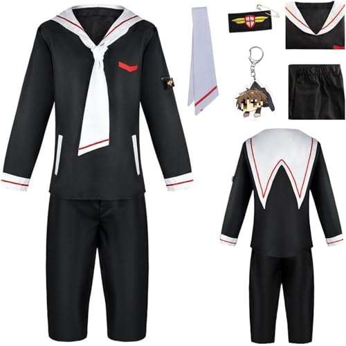 HSZCSMGS Cardcaptor Cosplay Kostüm Top Hosen Perücke Uniform Set Lisyaoran Cosplay Kostüm Halloween-Party (Schwarz, XL) von HSZCSMGS