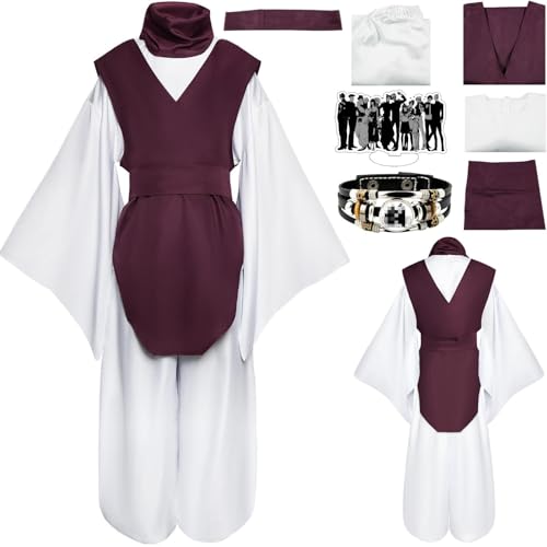 HSZCSMGS Choso Cosplay Kostüm Top Hosen Zubehör Choso Perücke Set Mahito Cosplay Kostüm Halloween-Party (Lila, XS) von HSZCSMGS