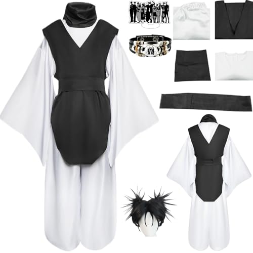 HSZCSMGS Choso Cosplay Kostüm Top Hosen Zubehör Choso Perücke Set Mahito Cosplay Kostüm Halloween-Party (Schwarz + Perücke, M) von HSZCSMGS