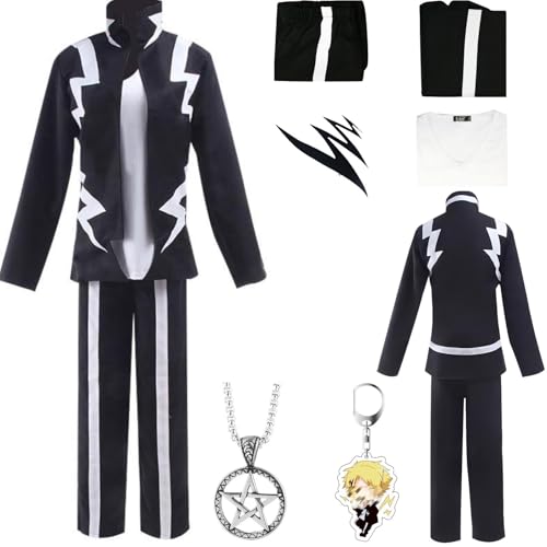 HSZCSMGS Denkikaminari Cosplay Kostüm Top Hosen Perücke Set Aizawa Shouta Cosplay Kostüm Halloween-Party (Schwarz, XXL) von HSZCSMGS