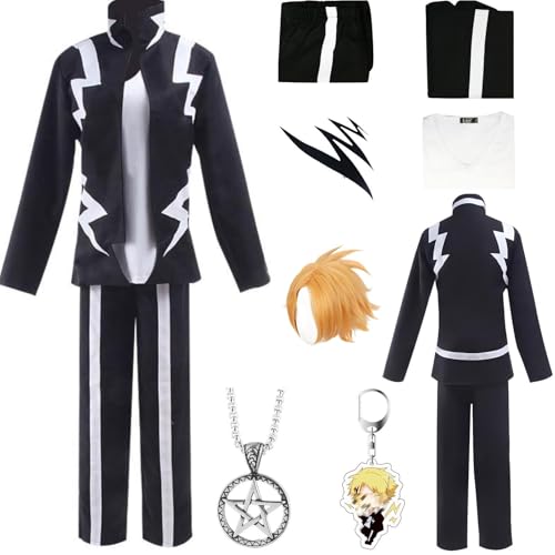 HSZCSMGS Denkikaminari Cosplay Kostüm Top Hosen Perücke Set Aizawa Shouta Cosplay Kostüm Halloween-Party (Schwarz + Perücke, XXL) von HSZCSMGS