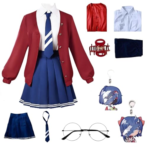 HSZCSMGS Games MiSide Cosplay Costume Shirt Coat Skirt Suit Halloween Party MiSidemita Cosplay Costume (Rot, M) von HSZCSMGS