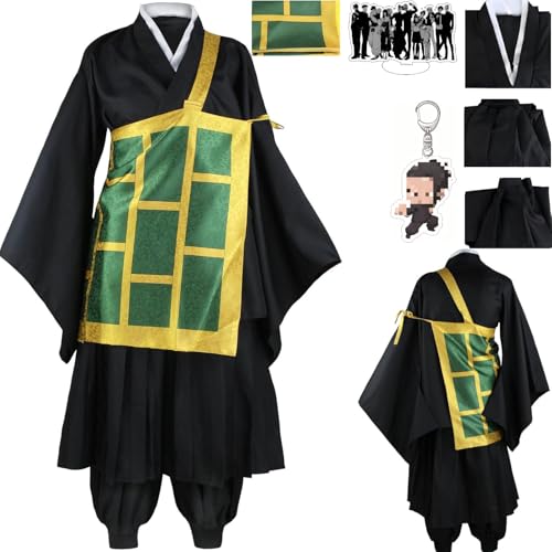 HSZCSMGS Geto Suguru Cosplay Kostüm Hosen Top Perücke Set Suguru Geto Cosplay Kostüm Halloween-Party (Schwarz, M) von HSZCSMGS