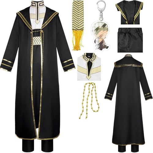 HSZCSMGS Heiterhimmel Cosplay Kostüm Cape Top Hosen Perücke Set Frieren Beyond Journey'send Cosplay Kostüm Halloween Party (Schwarz, L) von HSZCSMGS