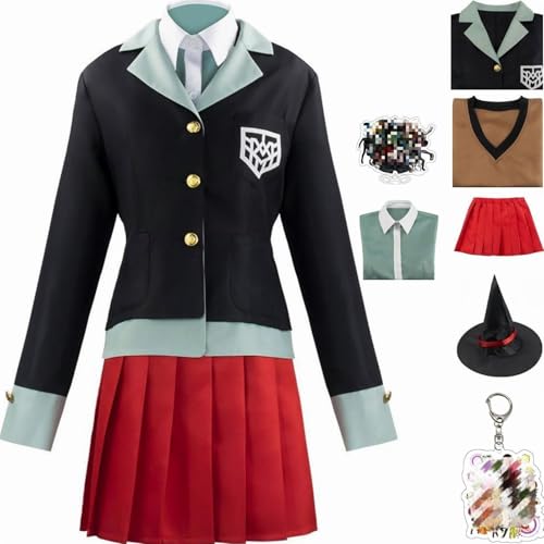 HSZCSMGS Himiko Yumeno Cosplay Kostüm Hemd Hut Rock Uniform Anzug Tenko Chabashira Cosplay Halloween-Party (Schwarz, M) von HSZCSMGS