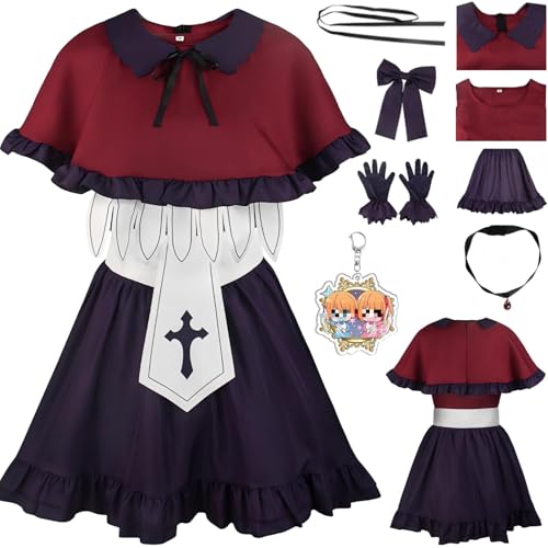 HSZCSMGS Hoshino Rubii Cosplay Kostüm Top Rock Zubehör Set Oshinoko Cosplay Kostüm Halloween-Party (Rot, XXXL) von HSZCSMGS