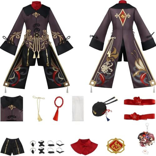 HSZCSMGS Hutao Cosplay Kostüm Mantel Shorts Zubehör Hutao Perücke Set Kamisato Ayato Cosplay Kostüm Halloween-Party (Grau, XXXL) von HSZCSMGS