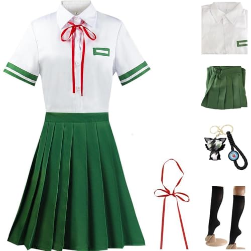 HSZCSMGS Iwatosuzume Cosplay Kostüm Top Rock Perücke Set Munakatasouta Cosplay Kostüm Halloween-Party (Weiß, M) von HSZCSMGS