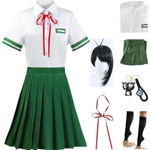 HSZCSMGS Iwatosuzume Cosplay Kostüm Top Rock Perücke Set Munakatasouta Cosplay Kostüm Halloween-Party (Weiß + Perücke, M) von HSZCSMGS