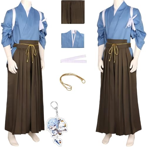 HSZCSMGS Kamisato Ayato Cosplay Kostüm Top Hosen Ayat Perücke Set Kamisatoayaka Cosplay Kostüm Halloween-Party (Blau, XL) von HSZCSMGS