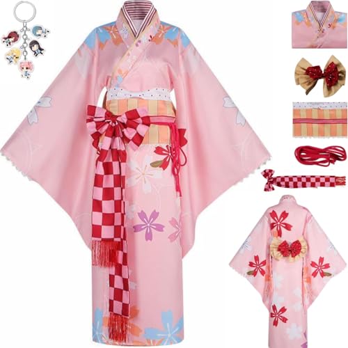 HSZCSMGS Kaname Madoka Cosplay Kostüm Mantel Zubehör Kaname Madoka Perücke Set Madoka Magica Cosplay Kostüm Halloween-Party (Rosa, XXXL) von HSZCSMGS