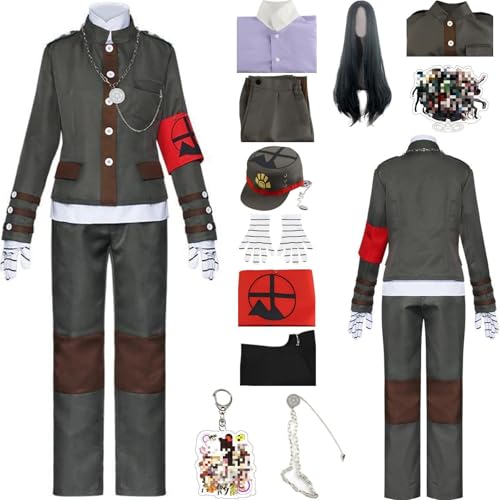 HSZCSMGS Korekiyo Shinguji Cosplay Kostüm Mantel Hosen Perücke Set Saionji Hiyoko Cosplay Kostüm Halloween Party (Cyan+Perücke, L) von HSZCSMGS