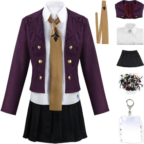 HSZCSMGS Kyoko Kirigiri Cosplay Kostüm Mantel Rock Perücke Set Danganronpa Cosplay Halloween Party (Purple, L) von HSZCSMGS