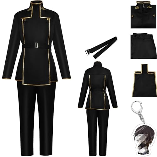 HSZCSMGS Lelouch Cosplay Kostüm Hose Top Lelouch Perücke Set Lelouch von therebellion Cosplay Kostüm Halloween-Party (Schwarz, XXL) von HSZCSMGS