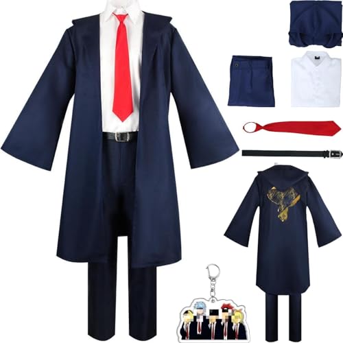 HSZCSMGS Mashle Magieand Muskeln Cosplay Kostüm Mantel Hosen Mashle Perücke Set Mashle Cosplay Kostüm Halloween Party (Blau, XXL) von HSZCSMGS
